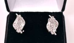 Lavish Diamond Earrings in 14K White Gold