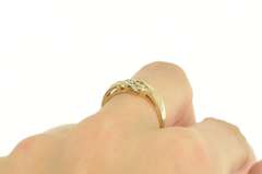 14K Yellow Gold 0.25 Ctw Diamond Wavy Channel Curvy Ring