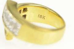 18K Yellow Gold 1.50 Ctw Princess Cut Invis. Set Bypass Band Ring