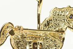 14K Yellow Gold Diamond Sapphire Ruby Carousel Horse Pendant