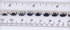 Attractive White Gold oval Blue Sapphire and Diamond Tennis Bracelet