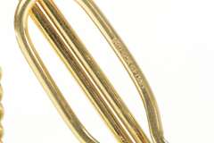 Gold Filled S Pinstripe Monogram Dangle Chain Charm Tie Bar