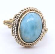 Vintage 925 Sterling Silver oval Turquoise Ring