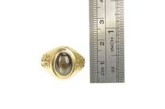 14K Yellow Gold 5.00 Ct Black Star Sapphire Chinese Happiness Ring