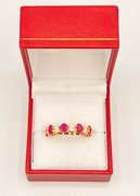 Beautiful Ruby & White Sapphire Eternity Band Ring