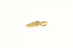 14K Yellow Gold Diamond Cut V Monogram Name Letter Initial Pendant