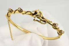 Fun Vintage 14k & Diamond Bangle