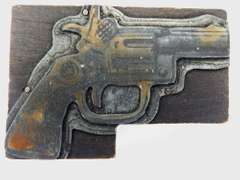 2 Vintage Pistol Ink Stamps