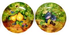 6 Vintage Rochard Limoges Fruit Plates