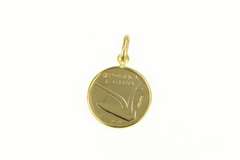 18K Yellow Gold 1970 Italian 10 Lire Gold Tribute Coin Charm/Pendant