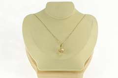 14K Yellow Gold Raw Natural Clear Quartz Crystal Point Charm/Pendant