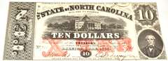 Gem Unc State of North Carolina $10 Oct 20 1863 Series Note. CR 122.