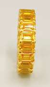 18kt Gold Plated Sterling Silver& Yellow Sapphire Eternity Band Ring