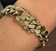 Large 14kt Solid Yellow Gold Miami Cuban Link Bracelet- 88.0 Grams!