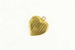 10K Yellow Gold Art Deco Heart Photo Picture Locket Charm/Pendant