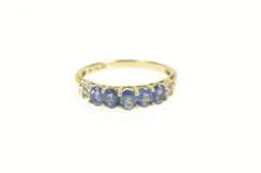 10K Yellow Gold 1.27 Ctw Natural Sapphire Diamond Wedding Ring