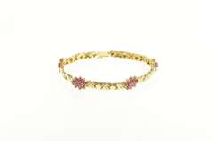 14K Yellow Gold 5.00 Ctw Natural Ruby XO Hugs Kisses Bracelet