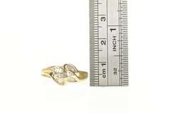 10K Yellow Gold 0.20 Ctw Baguette Diamond Wavy Band Ring