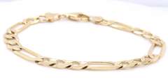 Fantastic Yellow Gold Figaro Link Chain Bracelet