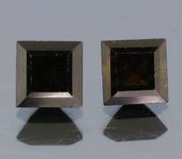 Princess cut 2.12ct olive green Tourmaline pair