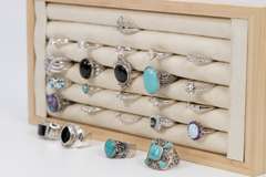 .925 Sterling Silver Ring Assortment Various Sizes & Styles (25 Ring Lot)
