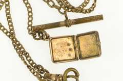 Gold Filled Moon Photo Locket Pocket Watch Fob Steampunk Necklace