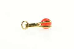 14K Yellow Gold Red Cat's Eye Chrysoberyl Sphere Ball Charm/Pendant