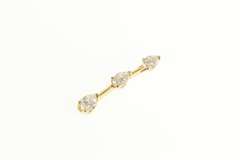 14K Yellow Gold 0.50 Ctw Pear Diamond Tiered Bar Drop Pendant
