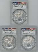 Special 1st Day 2021 PCGS MS70 3-pc Reagan Legacy Silver Eagle Set