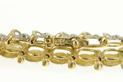 10K Yellow Gold Diamond Encrusted Wavy Link Tennis Necklace