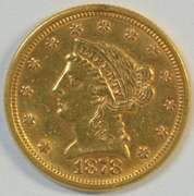 Near Mint 1878 US $2.50 Liberty Gold Piece. Full strike