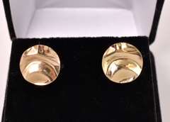 Amazing Disc Stud Earrings in 14K Yellow Gold