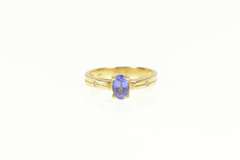 14K Yellow Gold Oval Tanzanite Diamond Accent Vintage Ring