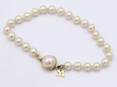 Set of Majorica Pearl Necklace and Bracelet