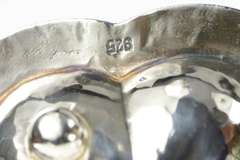 Sterling Silver Floral Paisley Scroll Enamel Catchall Trinket Bowl