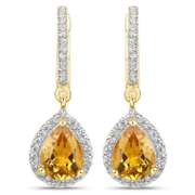 Beautiful 18kt Gold Plated Natural Citrine Earrings