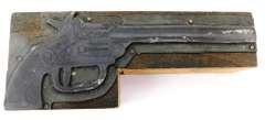 2 Vintage Pistol Ink Stamps