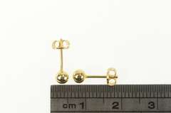 10K Yellow Gold 3.9mm Ball Sphere Round Classic Stud Earrings