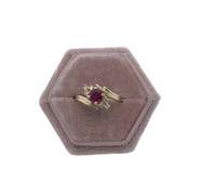 14kt Solid Yellow Gold, Ruby, & Diamond Ring