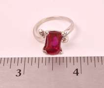 Gorgeous Ruby Ring in 14K White Gold
