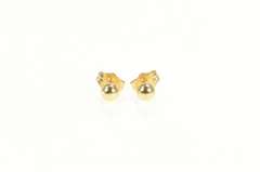 14K Yellow Gold 4.0mm Round Ball Classic Sphere Stud Earrings