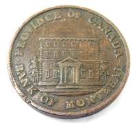 Rare 1844 Bank of Montreal 1/2 Penny Bank Token