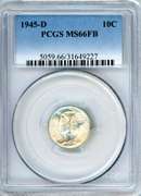 1945-D Silver Mercury Dime in MS66FB