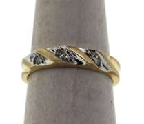 Diamond Spiral 14k Gold Ring