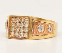 14kt Solid Yellow Gold Men's Designer Style Ring