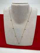 BRAND NEW 14K GOLD AND DIAMOND STATION NECKLACE