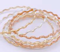 18kt Gold Plated Bangle Bracelet Semanario Set of 7 !!