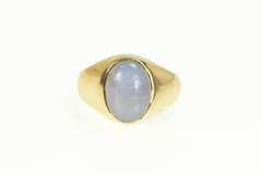 14K Yellow Gold 10.25 Ct Natural Light Blue Star Sapphire Ring