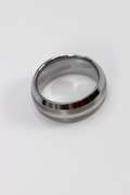 Men's Tungsten Carbide Two Tone Thin Stripe Wedding Band Comfort Fit Ring Size 6.5