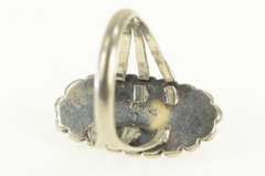 Sterling Silver Southwestern Oval Black Onyx Dot Trim Ring